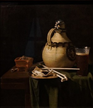 Still Life with Earthenware Jug and Clay Pipes 1658