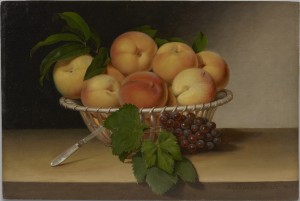 Still Life Basket of Peaches by Raphaelle Peale 1816 