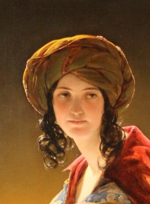 Friedrich von Amerling - Portrait of a wuman with a brown turban